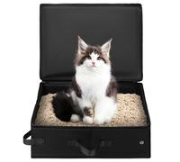 SUPVOX Bac À De Voyage Portable pour Chat avec Couvercle : Bac À De Voyage Imperméable en Tissu Oxford pour Chats - Bac À Mobile Léger Et Pliable De