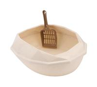 SUPVOX Bac Litière Chat Plastique Semi Fermé Éclaboussures avec Abattant et Facile à Nettoyer pour Maison et Chambre Motif Couleur Aléatoire Couleur Aléatoire