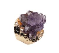 SUPVOX Bague en Agate Violette Naturelle Ajustable Ouverture Large Anneau en Pierre Précieuse Bague Fantaisie pour Femmes Bijou Chic Violet Présent Élégant
