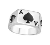 SUPVOX Bague pour Homme en Acier Titane 9 Taille Anneau Punk As de Pique Noir Accessoire Mode Solide et Léger pour Doigt Masculin