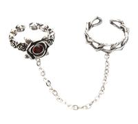 SUPVOX Bague Rose Vintage en Alliage avec Chaîne Ouverte Bague Décorative à Maillons pour Femmes Bijoux de Doigt Esthétiques pour Usage Quotidien et Soirées