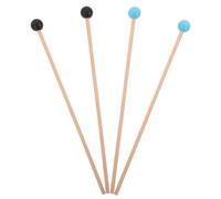SUPVOX Baguettes de Percussion en Caoutchouc Souple 2 Paires Manche en Bois Antidérapant - Maillets pour Grosse Caisse, Xylophone et Marimba - Accessoires pour Entraînement Musical