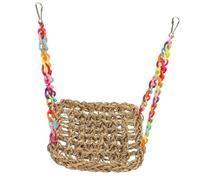 SUPVOX Balançoire Perroquet Herbe Tressée Naturelle Perchoir pour Cage Oiseau Support Escalade Mâcher pour Perruches Accessoire Odeur