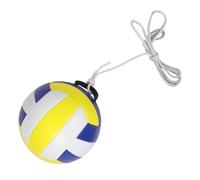 SUPVOX Ballon de Volley D'entraînement Intérieur avec Corde - Taille Standard Officielle, Matière Souple Sécurisée, Couleurs Bleu Blanc Jaune - Entraîneur de Passes et Smashs pour Jeunes