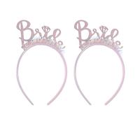 SUPVOX Bandeau de Mariée 2 Pièces Lettre « Bride » Blanc Élégant, Accessoire Cheveux Mariage, Bandeau Floral pour Enterrement de Vie de Jeune Fille, Coiffe de Mariée et Légère