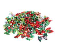 SUPVOX Bandeaux pour Cheveux d'animaux de Compagnie Plusieurs Styles 100 Pièces en Tissu, Cravates de Noël Élastiques Chics pour Garder Les Poils en Place pour Chiens Plusieurs Styles