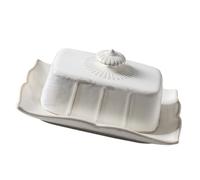 SUPVOX Beurrier en Céramique Blanche avec Couvercle, Plateau à Beurre Rectangulaire, Ustensile Cuisine pour Conservation du Beurre au Réfrigérateur, Assiette Chic pour Dessert et En-cas,