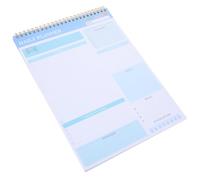 SUPVOX Bloc-notes Planificateur Quotidien Non Daté A4 Bleu Clair, Carnet de Listes de Tâches Reliure Double Spirale, Couverture Pvc Protectrice, Support Carton Épais, Agenda Flexible