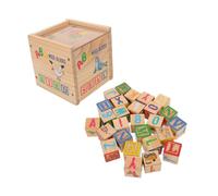 SUPVOX Blocs Bois Éducatifs Alphabet et Chiffres Montessori Jeu de Construction Apprentissage Préscolaire pour Tout-Petits Blocs Empilables pour Développement Cognitif et Coordination