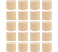 SUPVOX Blocs Cylindriques en Bois de Bouleau 19 X 16 Mm 20 Pcs Blocs de Bois Bruts pour Loisirs Créatifs Bricolage DIY Non Finition pour Décoration