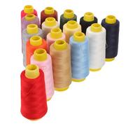 SUPVOX Bobines de Fil à Coudre en Polyester 16 Pièces 1830 Mètres Multicolores Fil pour Machine à Coudre Broderie et Quilting Haute Résistance pour Couture à Grosse Vitesse Fournitures