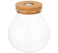 SUPVOX Bocal Verre Terrarium Rond avec Bouchon Liège Étanche Station de Propagation Hydroponique Vase Décoratif pour Plantes Vertes Intérieur Bureau