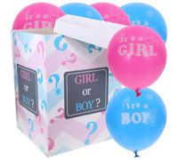 SUPVOX BoîTe À Ballons Gender Reveal Avec 6 Ballons Bleus Et Roses DéCoration De FêTe Pour Baby Shower RéVéLation Du Sexe BéBé Kit Pratique 40X30X30Cm