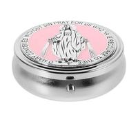 SUPVOX Boîte à Bijoux Chapelet Métallique Compacte Porte-bijoux Catholique Garçon Et Filles Rose Première Communion Rangement Souvenirs