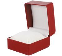 SUPVOX Boîte à Bijoux Montre en Cuir PU Rouge Vin, Coffret Carré à Coins Arrondis Intérieur Velours, Organisateur Montre Portable pour Usage Personnel et Voyage