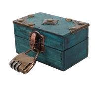 SUPVOX Boîte À Bijoux Vintage En Bois 9.00 X 5.50 X 5.00 Cm Avec Serrure À Code Coffret Rangement Portable Pour Colliers Bagues Organiseur Sécurisé Décoration Rétro