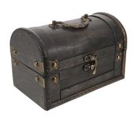 SUPVOX Boîte à Bijoux Vintage en Bois Massif Gris Vieilli Petit Coffre Décoratif avec Compartiments pour Colliers et Porte-Bijoux Coffret à Souvenirs Halloween Organisateur Rustique