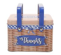 SUPVOX Boîte à Biscuits Métallique Portable Poignée, Boîte de Conservation pour Pâtisseries et Bonbons, Format Lettre, Adaptée au Stockage Alimentaire et Transport