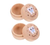 SUPVOX Boîte à Dents de Lait en Bois 2 Pcs pour Garçons et Filles Rangement Moderne et Sécurisé