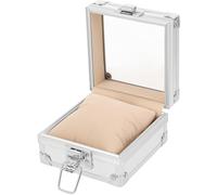 SUPVOX Boîte à Montre Carrée 95 X 95 X 55 CM en Acier Inoxydable Couvercle Transparent Organisateur de Montres pour Hommes et Femmes Étui de Voyage Compact pour Rangement Sécurisé