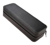 SUPVOX Boîte à Montres Zippée 6 Emplacements en Similicuir Noir Étui de Rangement Pratique pour Montres et Bijoux Coussins Amovibles Sécurisation Optimale pour Usage Domestique et