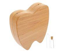 SUPVOX Boîte à Souvenirs De Dents Pour Bébé En Bois Massif, Garçon Et Filles Garçon Fille, Coffret Collection Dents Perdues, Matériau Bois Naturel, Présent Mémoire Enfance, Rangement Solide