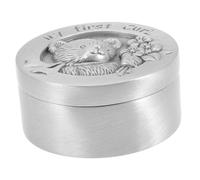 SUPVOX Boîte à Souvenirs Pour Garçon Fille Boîte De Rangement Pour Cheveux Fœtaux Garçon Et Filles Léger Portable Surface Lisse Métal Motif Dessin Pour Conserver