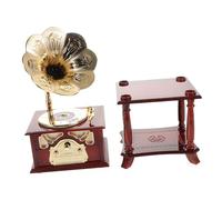 SUPVOX Boîte à Vintage de Phonographe Mini Gramophone Rétro pour Décoration de Bureau Mélodies et Artisanat Détaillé