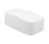 SUPVOX Boîte de Lingettes Rechargeable Blanche Couvercle à Bouton, Rangement Plastique pour Salon, Chambre et Salle de Bain, Étui Portable Pratique pour Lingettes Humides, Conteneur