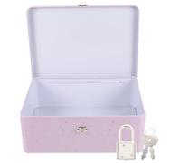 SUPVOX Boîte de Rangement en Fer-blanc avec Serrure et Clé, Grosse Taille, Couleur Vintage, Coffret Cadenas Sécurisé pour Bureau et Présents, Arts, Artisanat et Mariage, Usage Quotidien