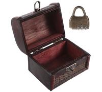 SUPVOX Boîte de Rangement Vintage en Bois 105 CM avec Serrure à Code Coffre à Bijoux Style Antique pour Rangement Sécurisé et Décoration Accessoire Polyvalent pour Souvenirs et Bijoux