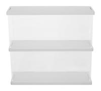 SUPVOX Boîte d'Exposition en Acrylique Transparent à 2 Couches Conteneur d'Affichage Anti-Poussière Grosse Capacité pour Figurines Présentoir Polyvalent pour Collection et Rangement de