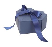 SUPVOX Boîte en Carton de Couleur Bleu Marine de Cœur Boîte Décorative Réutilisable Ruban Élégant pour Emballage Présent Tirelire et Coffret Présent pour Anniversaire ou Saint-Valentin