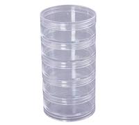 SUPVOX Boîte De Rangement Empilable Ronde Transparente En Plastique Avec Couvercles À Vis Ensemble De 5 Conteneurs Pour Bijoux Perles Et Bricolage