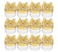 SUPVOX Boîtes à Dragées Boîtes à Bonbons de Mariage 12 Pièces Contenants Ronds Couvercle pour Communion et Dessert