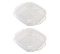 SUPVOX Boîtes à Lunch Chauffantes Micro-ondes 2pcs en Pp Blanc, Résistantes la Chaleur Design Compact, pour Conserver et Réchauffer les Repas Bureau Voyage