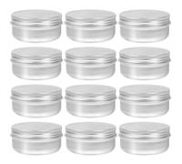 SUPVOX Boîtes en Aluminium 18 Pcs 50g Couvercles à Vis, Contenants Métalliques Étanches pour Cosmétiques, Échantillons, Thé, Bonbons - Petite Boîte de Rangement Voyage Compacte