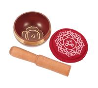 SUPVOX Bol Chantant Tibétain Hand-hammered avec Tapis et Maillet Bois Instrument de Prière pour Yoga et Relaxation Bol Sonore Apaisant et Stable