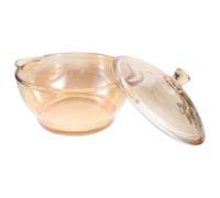 SUPVOX Bol en Verre Résistant la Chaleur Couvercle Doré, Double Anse Anti-brûlure, 1,5 L, Verrerie pour Four et Micro-ondes, Ustensile de Cuisson Ménager Polyvalent Cuisine Familiale