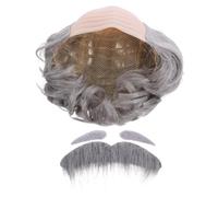 SUPVOX Bonnet Chauve pour Adulte Halloween avec Faux Sourcils et Barbe Costume de Vieillard Perruque de Théâtre Déguisement Homme Femme Cosplay Réaliste