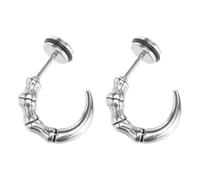 SUPVOX Boucles D’Oreilles en Acier Inoxydable 2 Pcs Clous D’Oreilles Griffes D’Aigle Design Punk pour Piercing Cartilage Femme et Homme Présent Anniversaire et Fête