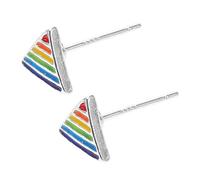 SUPVOX Boucles d’oreilles triangulaires en acier inoxydable, clous d’oreilles arc-en-ciel unisexes, bijoux légers et résistants pour femmes et étudiantes, décoration d’oreilles colorée tendance