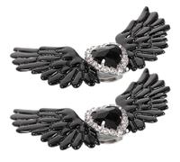SUPVOX Boucles de Chaussures Clips Décoratifs en Cristaux Noirs Ailes d’Ange et Cœur 1 Paire pour Décoration de Chaussures Femme Accessoires Légers pour Mariage Fête Usage Quotidien
