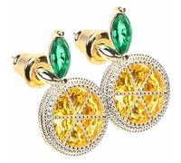 SUPVOX Boucles D'oreilles Effet Décoratif Élégant Citron Forme Tranche en Cuivre Jaune Style Unique et Créatif Bords Lisses pour Femmes
