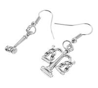 SUPVOX Boucles d'Oreilles Pendantes Thème Justice pour Femmes 1 Paire Design Balance et Marteau Métal Argenté Bijoux d'Avocat Élégants Présent pour Élève en Droit