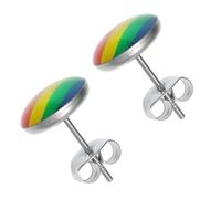SUPVOX Boucles Oreilles Acier Inoxydable Arc-ciel Pour Lgbtq Accessoires De Fierté Pour Hommes Et Femmes Bijoux Colorés Pour Couples Lesbiennes Et Gays