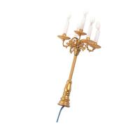 SUPVOX Bougeoir Miniature Doré avec Bougie Blanche LED pour Décoration Maison et Diorama Lumière Ambiance pour Salon Bar Accessoire DIY Scène