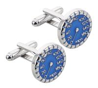SUPVOX Boutons de Manchette en Alliage Bleu pour Chemise Homme Accessoires Élégants Design Compte-Tours Voiture pour Mariages et Usage Quotidien