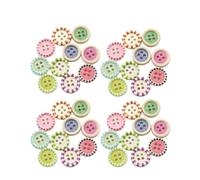 SUPVOX Boutons en Bois Colorés DIY Lot 100 Pcs Mixte pour Couture Artisanale, Boutons Faits Main pour Vêtements, Chapeaux et Hauts, Surface Lisse, Accessoires Créatifs de Couture