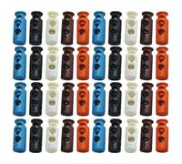 SUPVOX Boutons-pression Cylindriques à Double Trou 100 Pcs, Boucle à Ressort Réglable Multifonction en Plastique Coloré, Verrou Élastique pour Paquet, Vêtements et Couleur Aléatoire